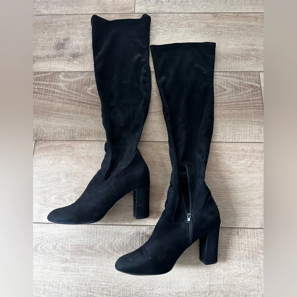 Elegant Black Over the Knee Boots - Picture 1 of 7
